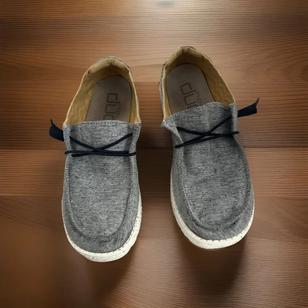 Hey Dude Wendy  Chambray White/Blue Size 9 Used No Box